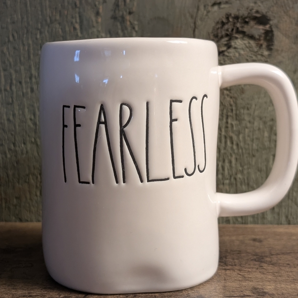 Rae Dunn Cream 'Fearless' Large Mug